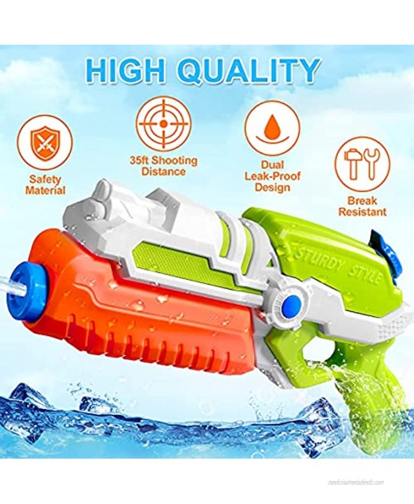 FLY2SKY 2 Pack Water Guns for Kids Age 8-12 600CC Super Water Soaker Blaster 35ft Squirt Gun Pistola de agua Summer Swimming Pool Beach Sand Outdoor Water Fighting Toys Gifts for Ages 3+