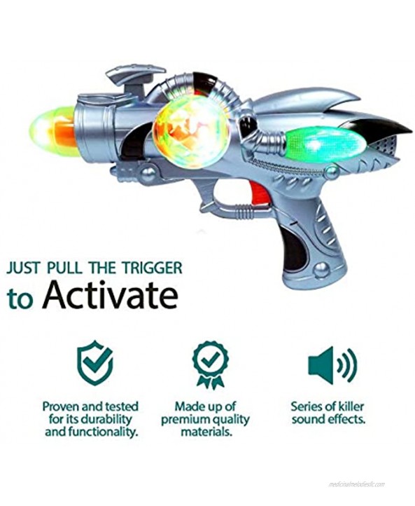 Galactic Space Infinity Blaster Pistol Toy Gun for Kids with Flashing Lights and Blasting FX Sounds Edition 1