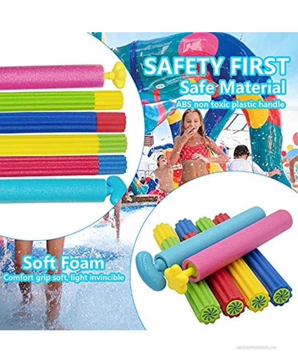 Grarg Water Guns for Kids 6 Pack Super Foam Squirt Guns for Toddlers Adults Water Soaker Blaster Shooters Set with Long Range Summer Outdoor Fighting Play Gifts Swimming Pool Beach Yard Party Toys