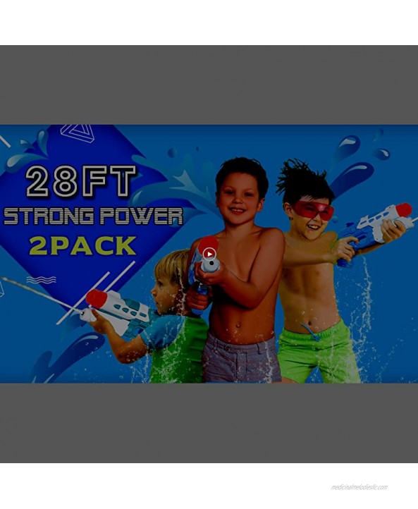 KULARIWORLD 2 Pack Water Guns for Kids Super Squirt Gun Water Soaker Blaster Pool Toys for Boys Girls Summer Swimming Beach Sand Outdoor Water Fighting Play