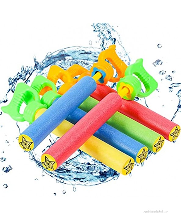 Lucky Doug 6 PCS Foam Water Guns Set for Kids 13.2 Water Squirt Guns Blaster Pool Toys for Kids Shooter Swimming Pool Party Outdoor Beach Sand Fighting