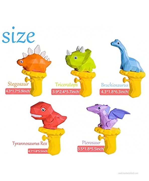 Miss Sooperb 10 Pieces Dinosaur Dino Strong Squirt Guns Water Guns Spyra One Water Gun for Kids Toddlers Birthday Party Favors Supplies Bath Toy Pool Toys Cat Dog Training Pistola De Agua Age 3-6