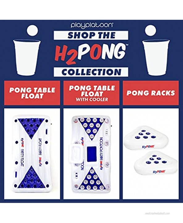 Play Platoon H2PONG Inflatable Beer Pong Raft Includes 5 Ping Pong Balls Floating Pool Party Game Float Set