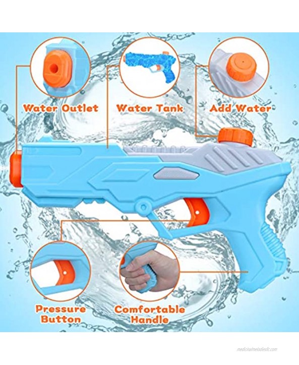SevenQ Water Guns for Kids 4 Pack Super Squirt Guns 250CC Water Soaker Toys for Summer Swimming Pool Beach Outdoor Water Fighting Play Toys