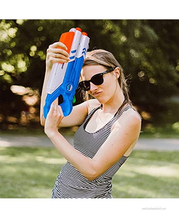 Super Water Gun for Kids 1200CC High Capacity Water Soaker Blaster Squirt Gun 35 Feet Long Range Fast Trigger Summer Toys for Adults Boys Girls Swimming Pools Party Outdoor Beach Sand 2 Pack