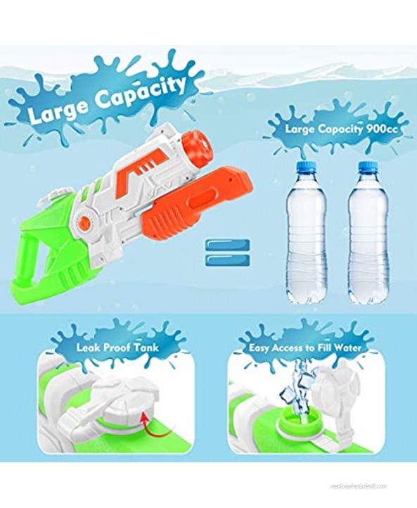 TICZLOE Water Guns High Capacity Water Guns for Kids Super Water Soaker Blaster Squirt Guns for Adults Children 2 White and Green