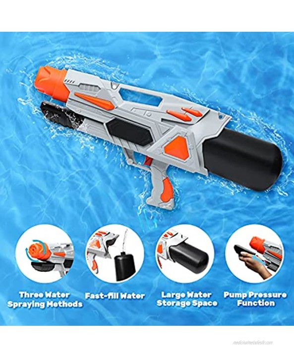 Tinleon Water Gun for Adults Kids: Water Blaster Super Squirt Gun 2200CC High-Capacity Shoots up to 36ft Long Shooting Range for Kids Adults Boys Girls Beach Party and Summer Swimming Pool