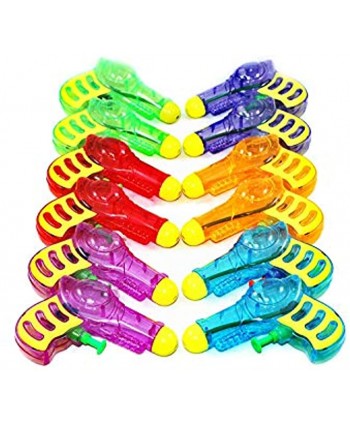 Totem World 12 Squirt Guns for Kids Pet Cat Animal Transparent Neon Bulk Water Guns with Classic Design and Durable Materials