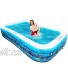 10ft Full-Sized Inflatable Swimming Pool Upgraded 0.4mm Thicker Rectangular Family Lounge Pools Outdoor Backyard Water Play Blow Up Above Ground Pools for Adults Kiddie Kids
