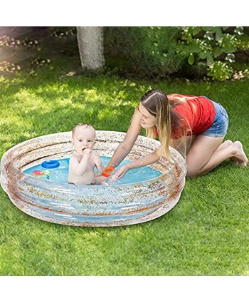 2 Pack 45'' X 10" Inflatable Kiddie Pool Transparent Glitter Swimming Pool for Summer Fun Kids Baby Water Pool Pit Ball for Ages 3+ 45’’ 10’’