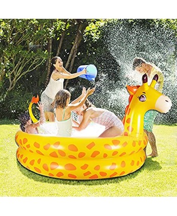 2 PCS Inflatable Kiddie Pool 48"X13" 1 Unicorn Giraffe Kid Pool for Backyard Toys Baby Ball Pit Pool Toddler Swimming Pool for Kids Adults Outdoor Outside Summer Toys Water Play Center Gift Boys Girls