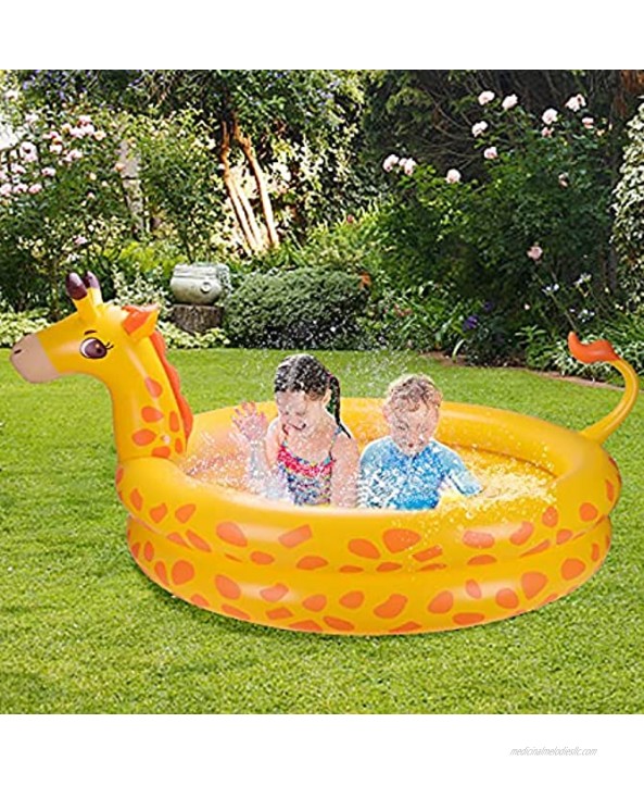2 PCS Inflatable Kiddie Pool 48X13 1 Unicorn Giraffe Kid Pool for Backyard Toys Baby Ball Pit Pool Toddler Swimming Pool for Kids Adults Outdoor Outside Summer Toys Water Play Center Gift Boys Girls