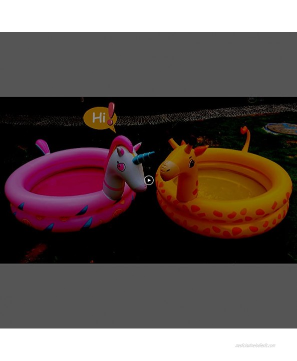 2 PCS Inflatable Kiddie Pool 48X13 1 Unicorn Giraffe Kid Pool for Backyard Toys Baby Ball Pit Pool Toddler Swimming Pool for Kids Adults Outdoor Outside Summer Toys Water Play Center Gift Boys Girls