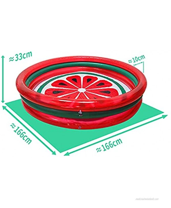 66inch Watermelon Kiddie Pool Big Size Paddling Pool for Toddlers Baby 3 Rings Wading Swimming Pool,Garden Backyard Outside Activity,Blow Up Play Center