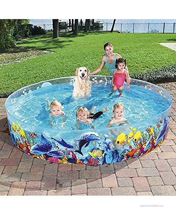 6ft Swimming Pools Above Ground Kiddie Pool Toddler Pool Inflatable Pool for Backyard Outdoor Pool for Kids Adults PVC Folding Durable Swim Center Family Bath Tubs Baby Pool
