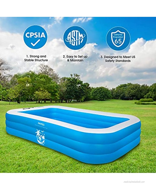 AKASO Inflatable Swimming Pools 118 X 71 X 22 Blow Up Swimming Pools for Kids Adults Children Toddlers Full-Sized Inflatable Kiddie Pools Wear-Resistant Garden Backyard Water Party