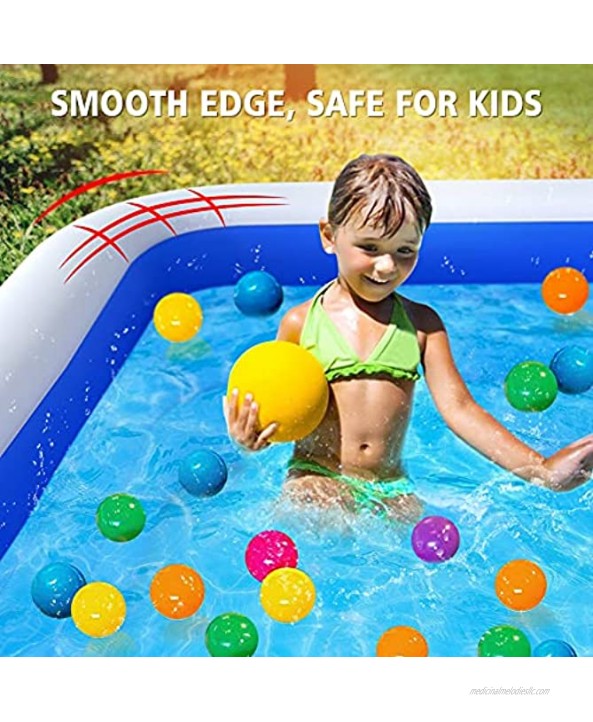AOKIWO Family Inflatable Swimming Pool Inflatable Kiddie Pool Lounge Pools for Kids Adults Infant Garden Backyard Outdoor Summer Water Party 103 X 59 X 20