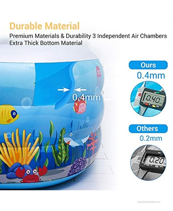 AsterOutdoor Inflatable Swimming Pool Full-Sized Above Ground Kiddle Family Lounge Pool for Adult Kids Toddlers 70x 51x 21 Thickened Blow Up for Backyard Garden Party Blue