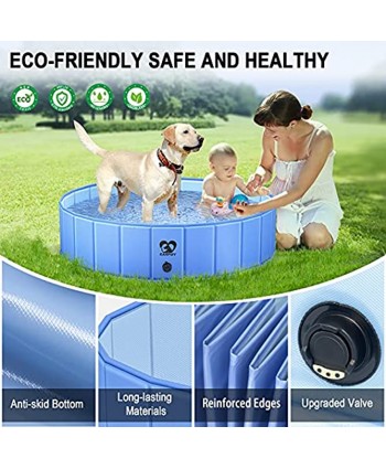 Casfuy Foldable Dog Pool [2021 Upgraded Version] Portable Dog Swimming Pool & Collapsible Kids Swimming Pool for Small Large Dogs Kids and Duck for Outside