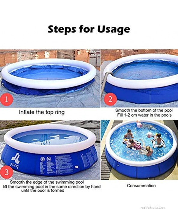 Family Inflatable Swimming Pools Above Ground for Backyard Outside Portable Blow Up Swimming Pools for Kids Adults and Baby with Pool Pump Bottom Size 12ft x 35in