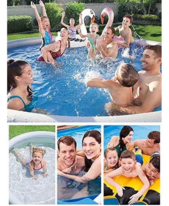 Family Inflatable Swimming Pools Above Ground for Backyard Outside Portable Blow Up Swimming Pools for Kids Adults and Baby with Pool Pump Bottom Size 12ft x 35in