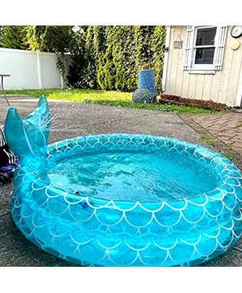 Float Joy Mermaid Splash Pad Sprinkler for Kids and Pool for Learning – Children’s Sprinkler Pool 50'' Inflatable Water Toys Summer Garden Play