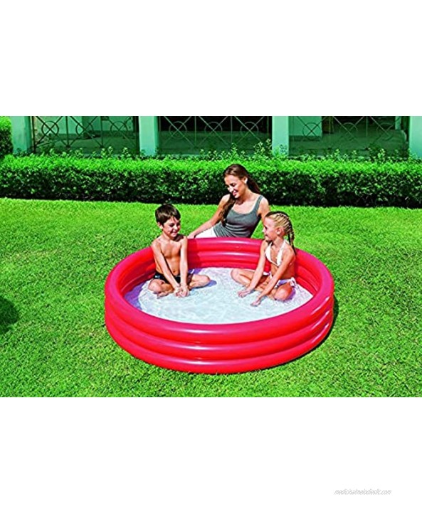 H2OGO! 3 Rings Kiddie Pool for Toddler Kids Swimming Pool Inflatable Baby Ball Pit Pool Red 60