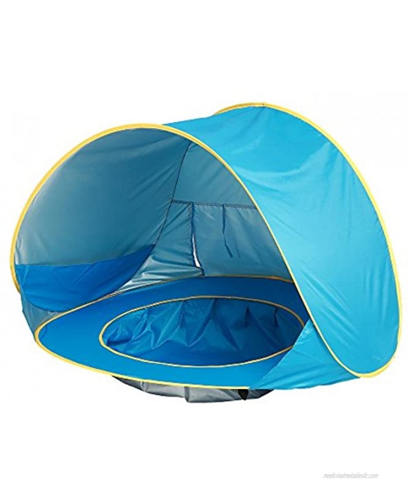 Hoomall Baby Beach Tent Pop Up Collapsible Portable Shade Pool UV Protection Canopy Sun Shelter Playhouse for Infant,Carry Bag Included,50+ UPF Round