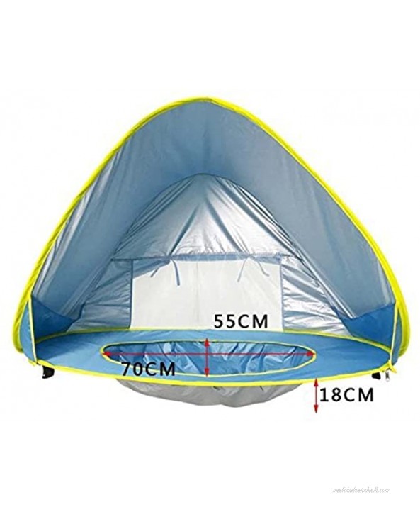 Hoomall Baby Beach Tent Pop Up Collapsible Portable Shade Pool UV Protection Canopy Sun Shelter Playhouse for Infant,Carry Bag Included,50+ UPF Round