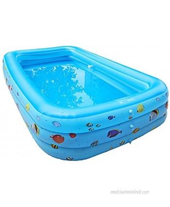 Inflatable Above Ground Swimming Pools for Kids and Adults,Thickened 116 x 67x 21 inch Rectangle Full-Sized Portable Blow Up Family Kiddie Pools for Summer Water Party,Outdoor Lounge BackyardLarge