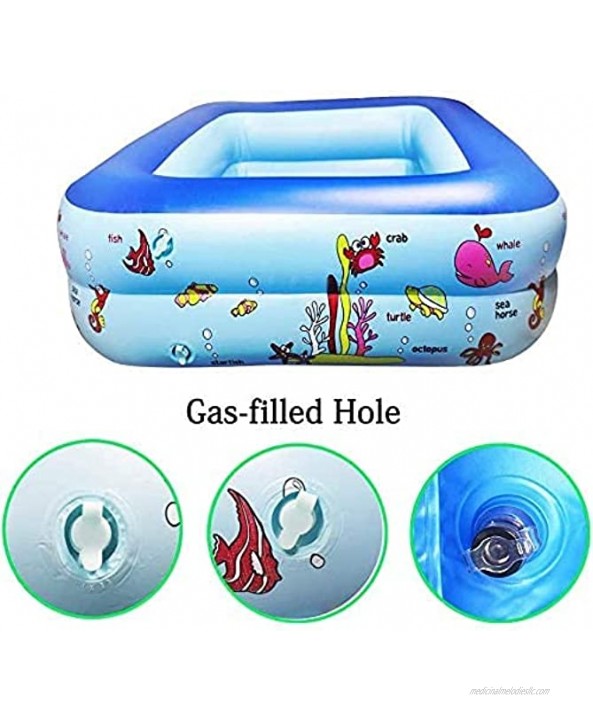 Inflatable Baby Swimming Pool Family Swimming Center Rectangular Durable Friendly PVC Portable Outdoor Indoor Children Basin Bathtub Kids Pool Water Play Ball Pool Pit