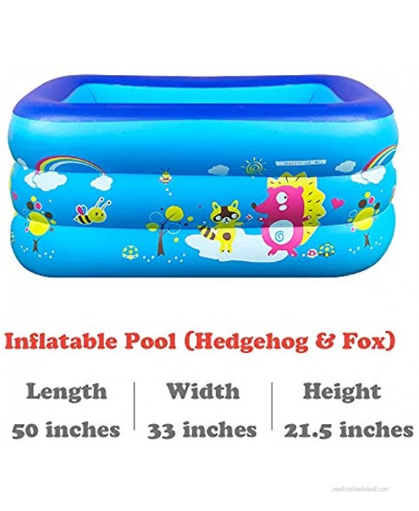Inflatable Kiddie Pool 50 Baby Pool with Inflatable Soft Floor Inflatable Bathtub for Indoor or Outdoor Water Fun Home Pool Ball Pit