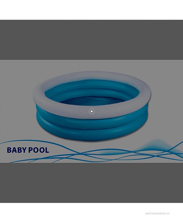 Inflatable Kiddie Pool 5ft Durable Kids Pool Blue & White Baby Pool