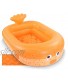 Inflatable Kiddie Pool Puffer Fish Kids Pool with Inflatable Soft Floor Water Play Inflatable Bathtub for Indoor or Outdoor Ball Pit 55 in Orange