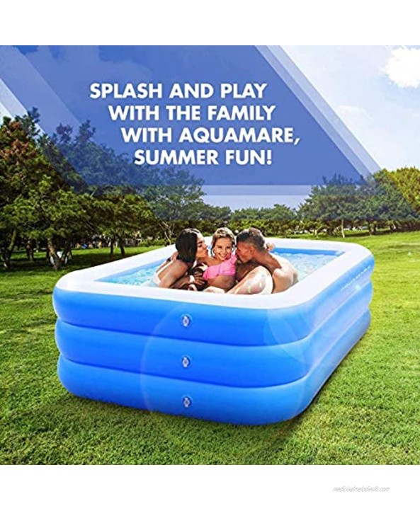 Inflatable Pool for Kids and Adults Kiddie Pool Inflatable Swimming Pool for Kids Pools for Backyard Blow Up Pool 120 X 72 X 22 Air Pump Kids Pool Family Pool Toddlers Lounge Water Play Party