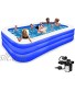 Inflatable Pool for Kids and Adults Kiddie Pool Inflatable Swimming Pool for Kids Pools for Backyard Blow Up Pool 120" X 72" X 22" Air Pump Kids Pool Family Pool Toddlers Lounge Water Play Party