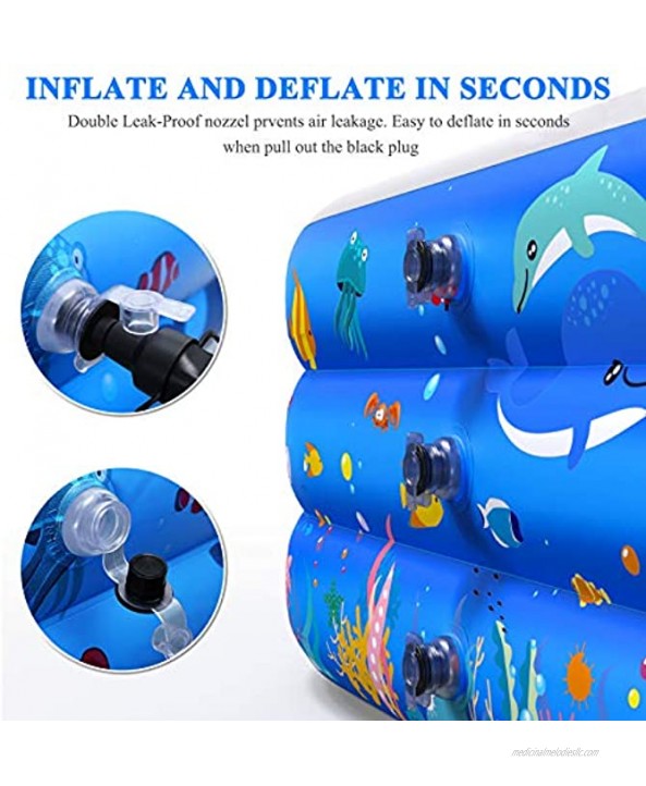 Inflatable Swimming Pool 120 X 72 X 22 Inflatable Lounge Pool for Kiddie Kids Adults Infant Toddlers Large Family Swimming Pool for Garden Backyard Outdoor Summer Water Party