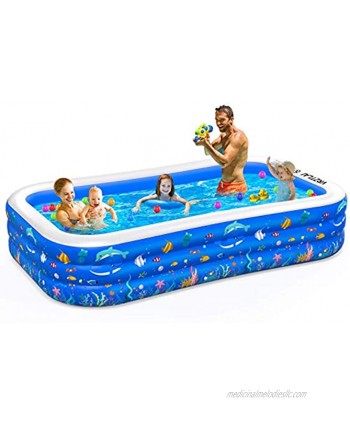 Inflatable Swimming Pool 120" X 72" X 22" Inflatable Lounge Pool for Kiddie Kids Adults Infant Toddlers Large Family Swimming Pool for Garden Backyard Outdoor Summer Water Party