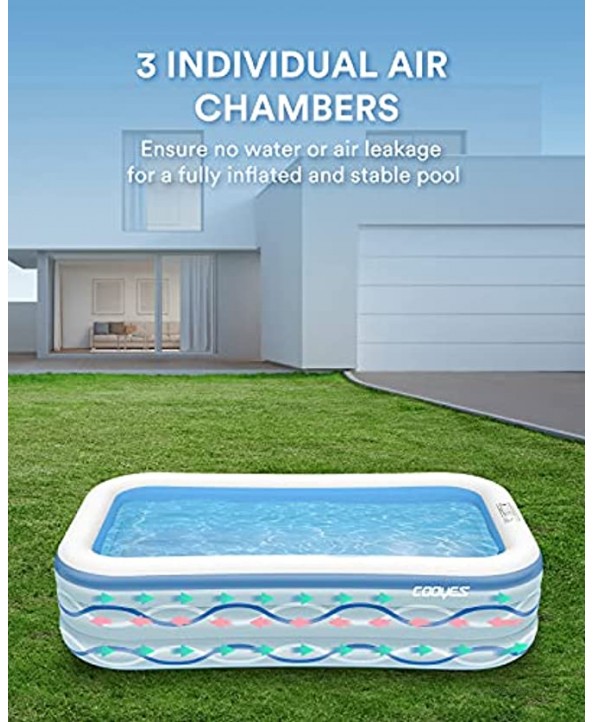 Inflatable Swimming Pool for Kids COOYES 118x72x20 Full-Sized Family Swim & Inflatable Lounge Pool for 2 3 4 5 Years Old Kids and Adults Swimming Pools Above Outdoor Garden Summer Water Party