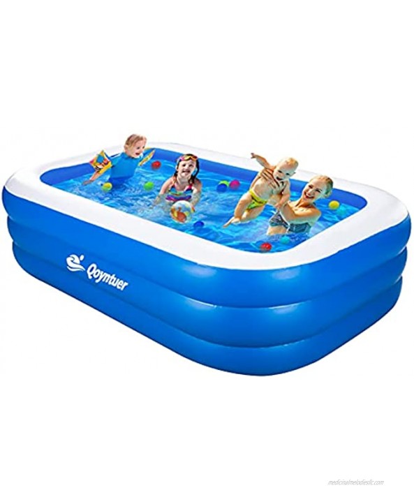 Inflatable Swimming Pool Kiddie Pools Family Full-Sized Blow up Lounge Pool 71 X 49 X 20 for Kids Adults Toddlers of Age 3+ Thick Wear-Resistant Pool for Garden Backyard Water Party