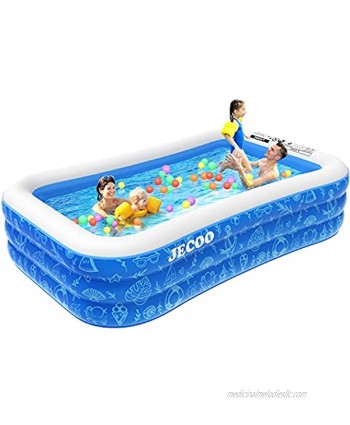 Inflatable Swimming Pool,118" X 72" X 22" Full-Size Family Blow Up Kiddie Pool for Kids Adults,Toddlers,Garden Outdoor with Backyard Summer Swim Center for Ages 3+