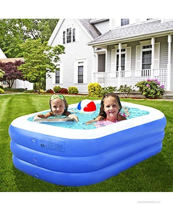 Inflatable Swimming Pool,71 X 55 X 24 Middle Size Kiddie Pool Family Swimming Pool for kids,Inflatable Pool for Backyard Garden Lounge Outdoor Summer Swim Center