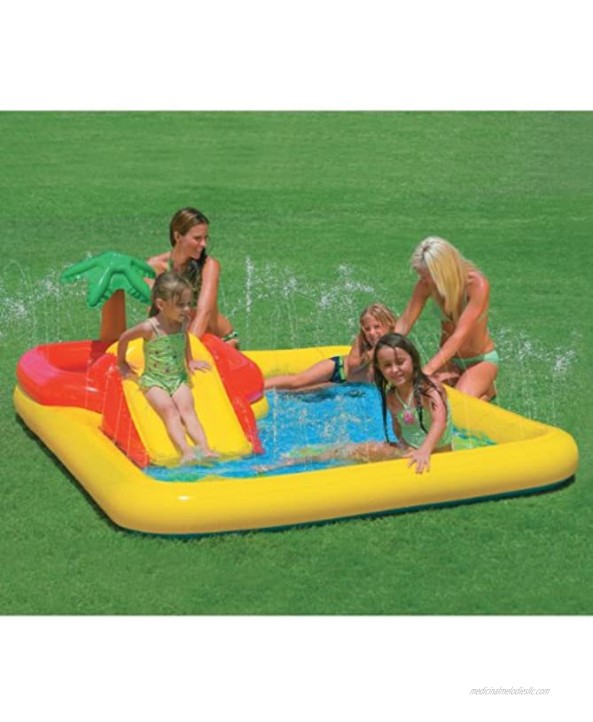 Intex 57454EP 100-inch x 77-inch Inflatable Ocean Children's Play Center Outdoor Backyard Kiddie Pool and Game Set