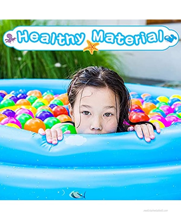 Kiddie Pool Inflatable for Kids Swimming Pool for Toddlers Babys 3 Rings Pool for Kids Small Portable Round Pool with Soft Bubble Bottom for Outdoor Indoor Backyard Summer Water Game（58’’×12’’）