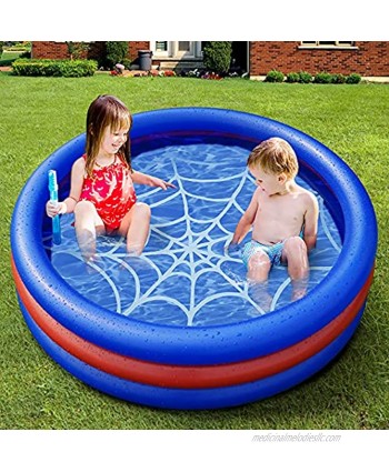 Kiddie Pool Inflatable  Fuwomim Extra Large Baby Pool Spider Kids Paddling Swimming Pools Summer Water Toys for Boys Girls Toddler Indoor Outdoor49’’x12’’