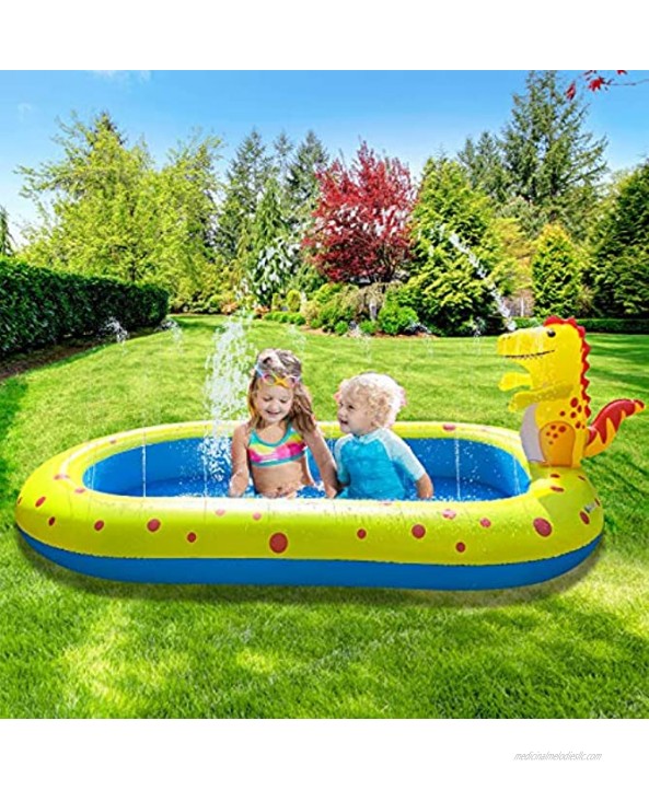 Kiddie Pool Inflatable Pool for Kids Dinosaur Kids Pools for Backyard Swimming Pool for Kids,Water Sprinkler for Kids Kiddie Infant Baby Toddlers Pools for Outside