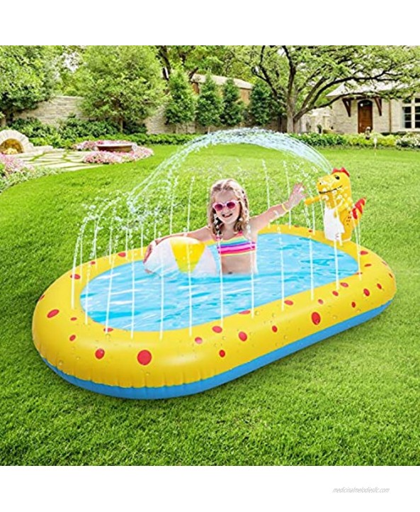 Kiddie Pool Inflatable Pool for Kids Dinosaur Kids Pools for Backyard Swimming Pool for Kids,Water Sprinkler for Kids Kiddie Infant Baby Toddlers Pools for Outside