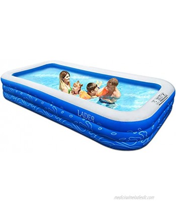 LADER Inflatable Swimming Pool 150" X 72" X 22" Full-Sized Inflatable Lounge Pool for Baby Kiddie Kids Adult Infant Toddlers for Ages 3+,Outdoor Garden Backyard Summer Water Party