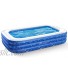 PERLECARE Inflatable Pool Swimming Pool for Kiddie Kids Adults Toddlers 120'' x 72'' x 22'' Backyard Garden Outdoor Pool Rectangular Full-Sized Family Lounge Blow-up Pool for Summer Water Party