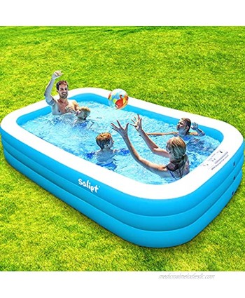 salipt Inflatable Pool 118" x 72" x 22" Large Full-Sized Inflatable Swimming Pools for Kids and Adults Blow up Pool Backyard Family Lounge Pool
